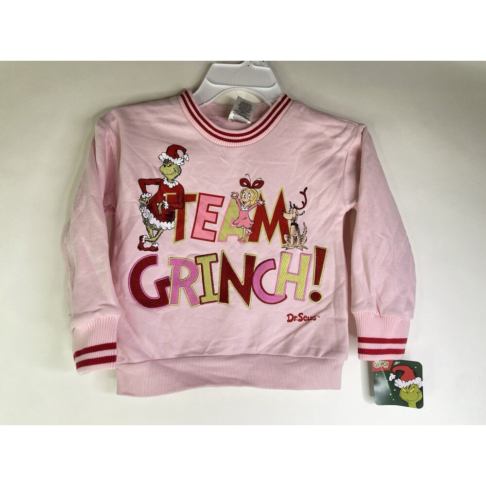 Dr. Seuss Team Grinch Cindy Who Max Holiday Christmas Sweatshirt Girls Size 4